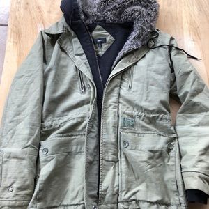 Amazing OBEY JACKET Olive army SHERPA Winter COAT